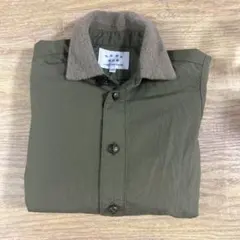 【美品】カーキシャツ、脇切替、秋冬、140