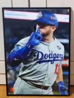 LAドジャース M.マンシー MLB！A3サイズポスターフレーム付き