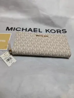 とかげ様専用　再値下げ　MICHAEL KORS MKロゴ長財布 オフホワイト