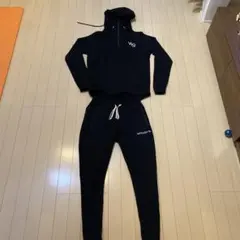VQ VANGUISH スウェットハーフジップ上L・下 Mセット ブラック
