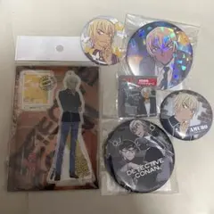 名探偵コナン 安室透 降谷零 アクスタ 缶バッジ キーホルダー 6点