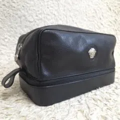 【美品】GIANNI VERSACE レザー セカンドバッグ　2室　メデューサ