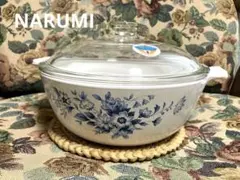 NARUMI 耐熱ガラス　クックマスター　鍋　ブルー　花柄のサムネイル