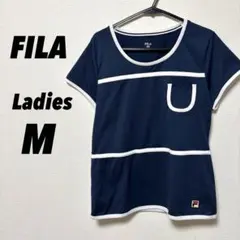 フィラ テニスウェア ゲームシャツ Tシャツ ユニフォーム レディース M 紺色
