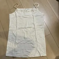 アイボリー レース装飾 キャミソール M