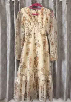 Maison de FLEUR 花柄ロングドレス