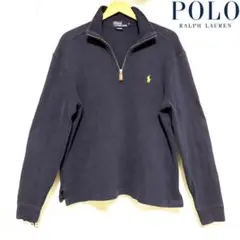 【古着】PolobyRalphLauren ハーフジップ スウェット 紺 【M】