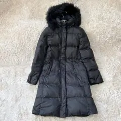 INED 大きめ　ダウンコート　ロング　ブラック　ラクーン　Aライン