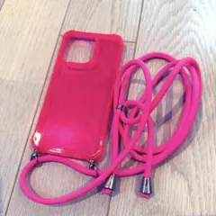 美品ネオンピンク★iPhone13proケースショルダーケース