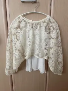 新品未使用✩2wayアイボリー カーディガン & ホワイト キャミソール セット