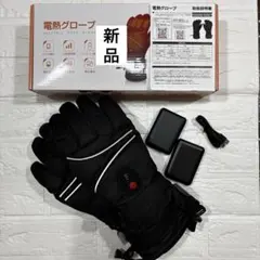 電熱グローブ Mサイズ ブラック 8000mAh 手袋 バッテリー2個付き 綺麗