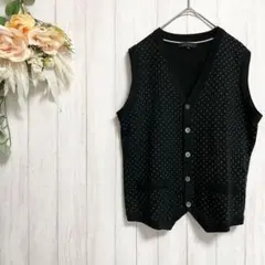 【m.f.editorial】ドット柄 Vネック ニットベスト/袖なし 重ね着