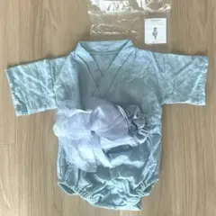 ひこぼしセット 80-90cm 水色ロンパース　甚平