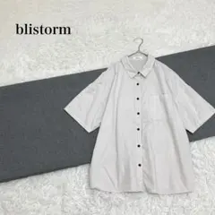 ブリストーム シャツ バックロゴ 刺繍 半袖 オーバーサイズ ストリート