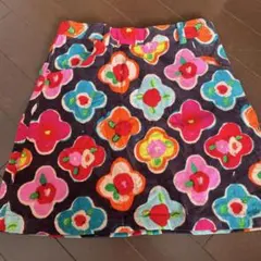오일리 컬러풀 플라워 패턴 스커트 140cm