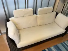 【TU様専用】ホワイトファブリック 2人掛けソファ
