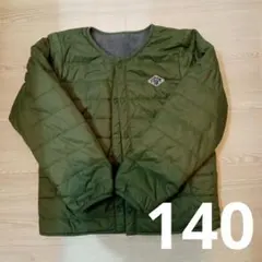 vigor 　カーキ　インナーダウン ノーカラーダウン　140cm