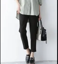 【2点】GLOBAL WORK スゴラクCOOLテーパードパンツ　ストレッチ　黒