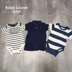 ロンパース　ラルフローレン　GAP 半袖　3点セット　70　1歳前後 ネイビー