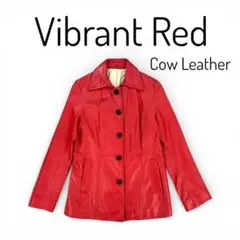 【鮮烈な紅色】 ADAM ET ROPE レザージャケット レッド カウレザー