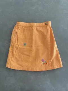 【最終値下げ】MIKI HOUSE スカート オレンジ 120cm 花柄刺繍のサムネイル