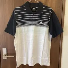 adidas ストライプ 半袖ポロシャツ　Ｌ