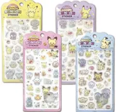 韓国限定 ポケモン ボンボンステッカーシール 正規品 4枚セット　3Dシール