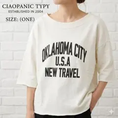 【綿麻】チャオパニックティピー カレッジロゴ オーバーサイズ スウェット F 白