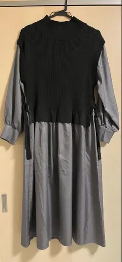 アーバンリサーチ 『洗濯可』ニットベストドッキングワンピース