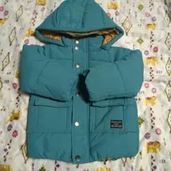 Samansa Mos2 Lagom フード付き中綿コート ブルーグリーン100