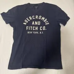 【定番】アバクロンビー&フィッチ ロゴTシャツ ネイビー M 100%コットン