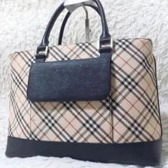 pokot様✨バーバリー ビジネス トートバッグ ノバチェック サフィアーノレザ BURBERRY バーバリー トートバッグ ビジネスバッグ サフィアーノ
