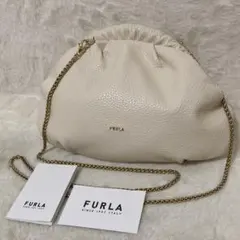 極美品 FURLA フルラ チェーン ショルダーバッグ 2way 本革