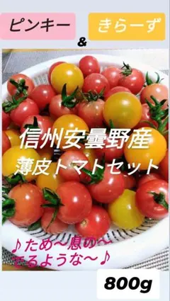 信州安曇野産 薄皮トマトセット ピンキー＆きらーず 800gのサムネイル