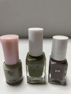 ネイルポリッシュ ネイル マニキュア ③ グレー・カーキ 3本セット おまとめ