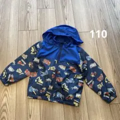 【新品】キッズ　ウィンドブレーカー　110 働く車　ポケット付　裏微起毛