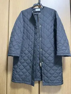 IENA ノーカラーキルティングコート　ブラック　34