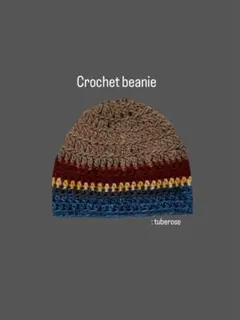 Crochet hat クラッシャーハット　ビーニー かぎ針編み　クロシェ