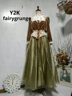 値下げ00‘s y2k fairygrunge ベロアトップス　クラシカルレース