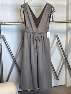 新品未使用！nohea ジャンパースカート　ロング　ラグジュアリー春グレー色