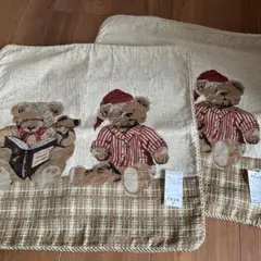 新品 未使用品 テディベア ゴブラン織り クッションカバー ペアセット