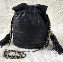 CHANEL ヴィンテージ 巾着 タッセル ラムスキン シリアルシール有