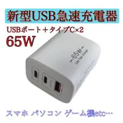 USB充電器 65W GaN Type C 急速充電器 高速充電器 スマホ