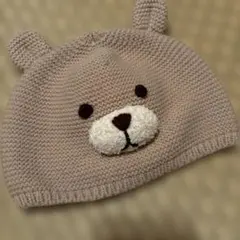クマの顔デザイン ニット帽子 44cm-46cm