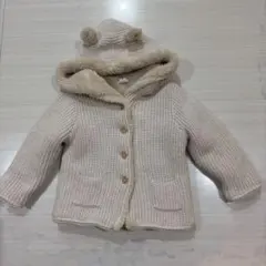 baby GAP くま耳 ニットジャケット　フード付き　ベージュ　90㎝
