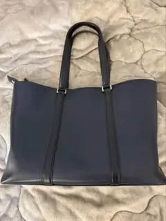 【美品】Paul Smithポールスミス ネイビー 牛革エンボスレザー バッグ