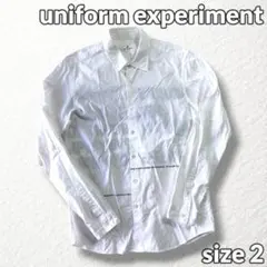 ⁠【uniform experiment】長袖シャツ 内側プリント 白 2⁠のサムネイル