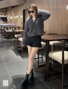 GRL グレイル シャギーショート丈カーディガン [an1696] チャコール