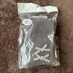 新品未使用　ブランシェス　グレー ベビータイツ リボン付き