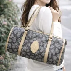 YVES SAINTLAURENT ミニボストン ハンドバッグ ジラフ ロゴ型押